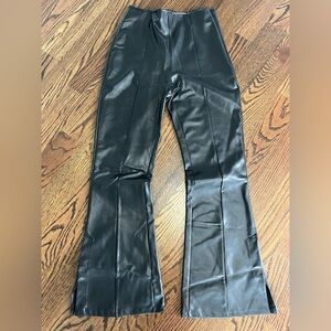 Abercrombie leather flare leggings